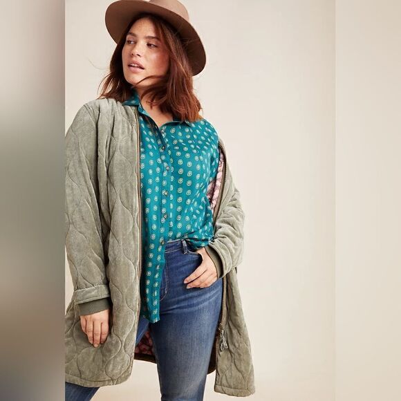 Maeve Buttondown Tunic Top XS Prairiecore Preppy Academia Lagenlook Boho Playful - Picture 15 of 15